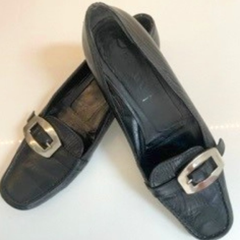 Prada Loafers with Silver Buckles